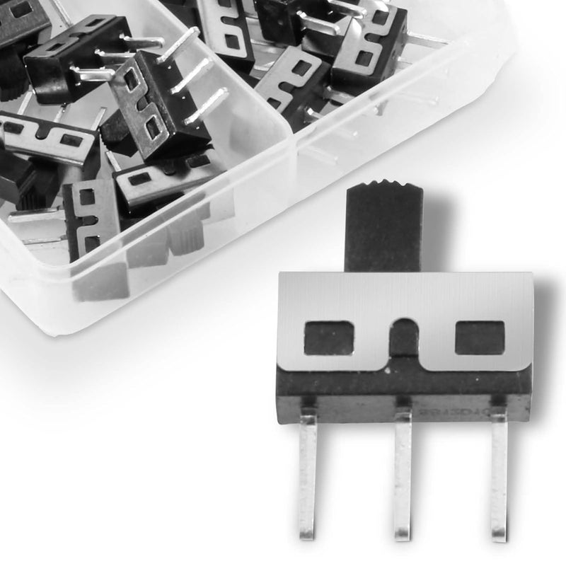 Juasky 20pcs Micro Slide Switch,High Knob Vertical Slide Switch SPDT 3 Pin 2 Position 1p2t Panel SS-12D10 - Image 1